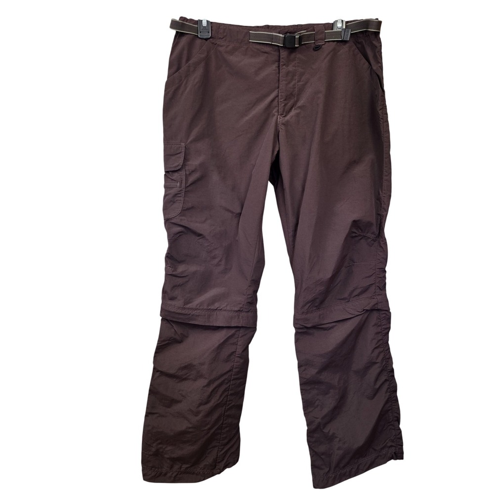 REI Convertible Pants Women 12 Brown Nylon Cargo Zip Off Hiking UPF 30+ Travel - Picture 2 of 11